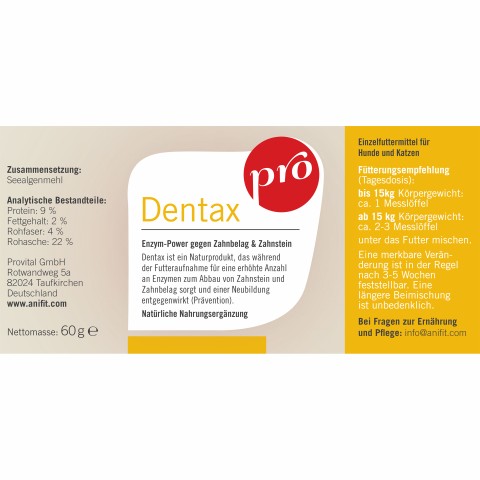 Cat Dog Supplements Pro Dentax 60g 1 Piece -3- Anifit